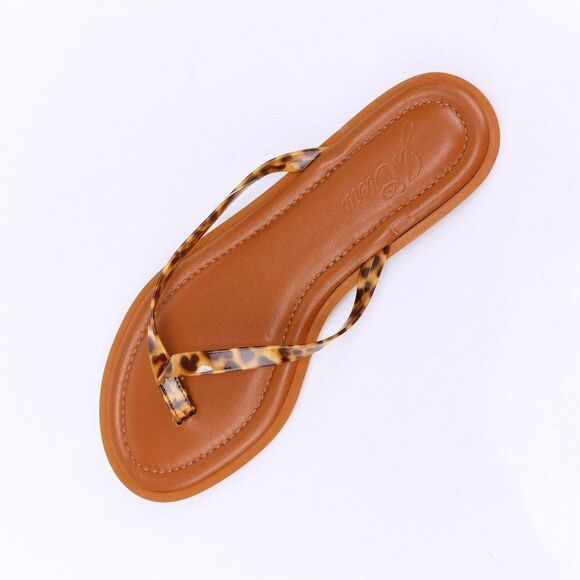 NEW J. Crew Capri Leather Thong Sandals Flip Flops 7 in Leopard - Picture 9 of 10